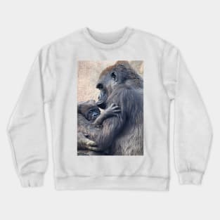 Western Lowland Gorilla and baby Crewneck Sweatshirt